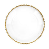 Homla Golden Rant Plastic Plate 33cm - Transparent with Gold Rim